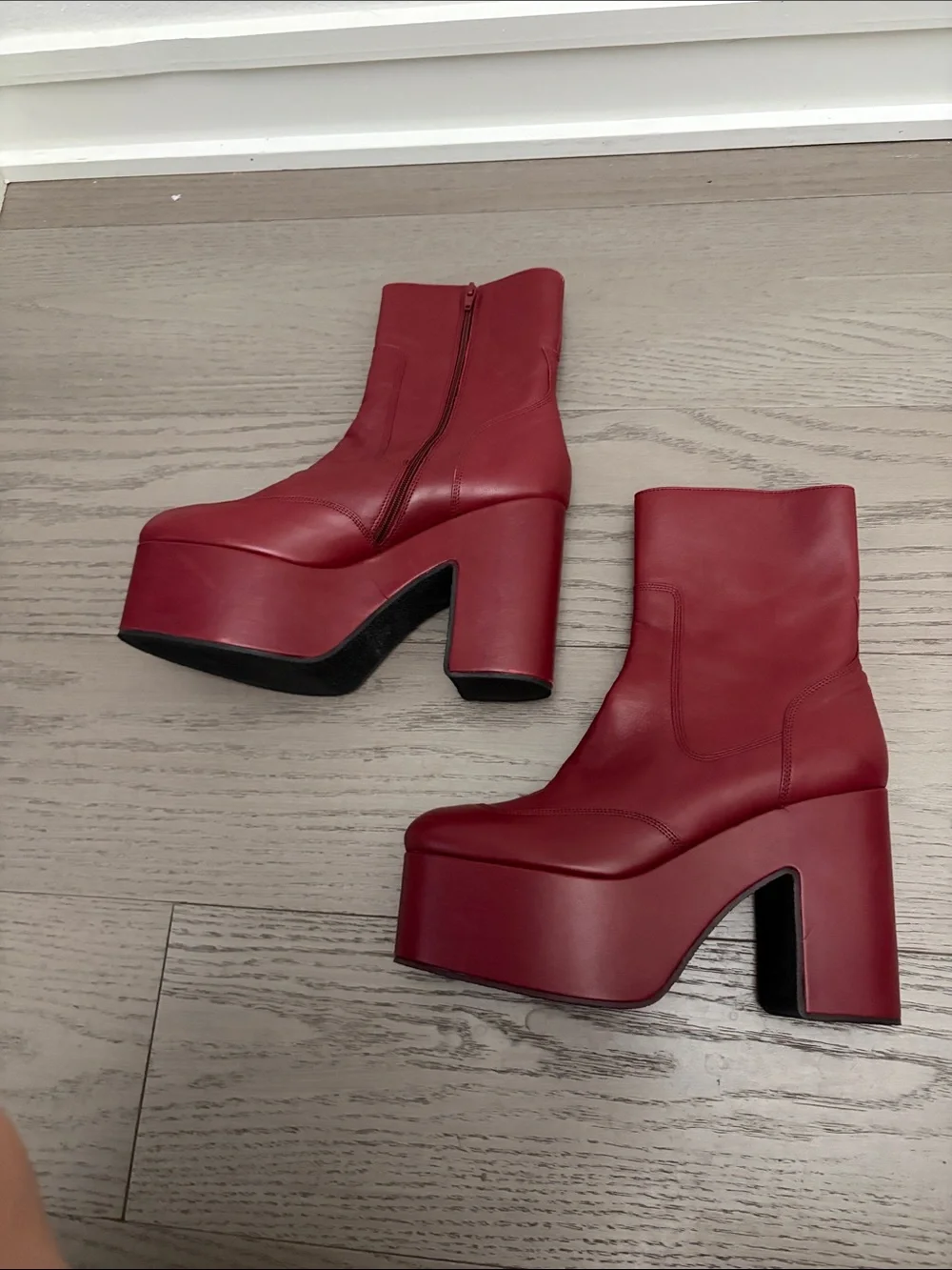 Women's Red Platform Ankle Boots 39.5